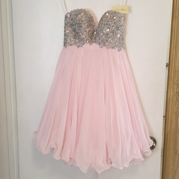 NWT Strapless Corset back pale pink Prom Dress S - Picture 2 of 15